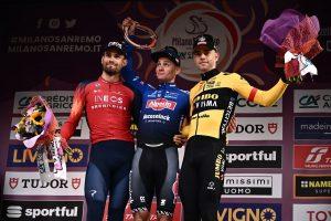 Papá van der Poel, Ganna y van Aert en la colisión de astros de Milano Sanremo.
