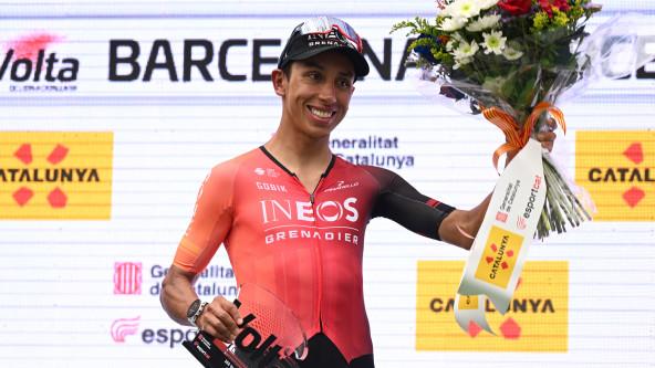 Egan Bernal en el podio de La Volta Catalunya