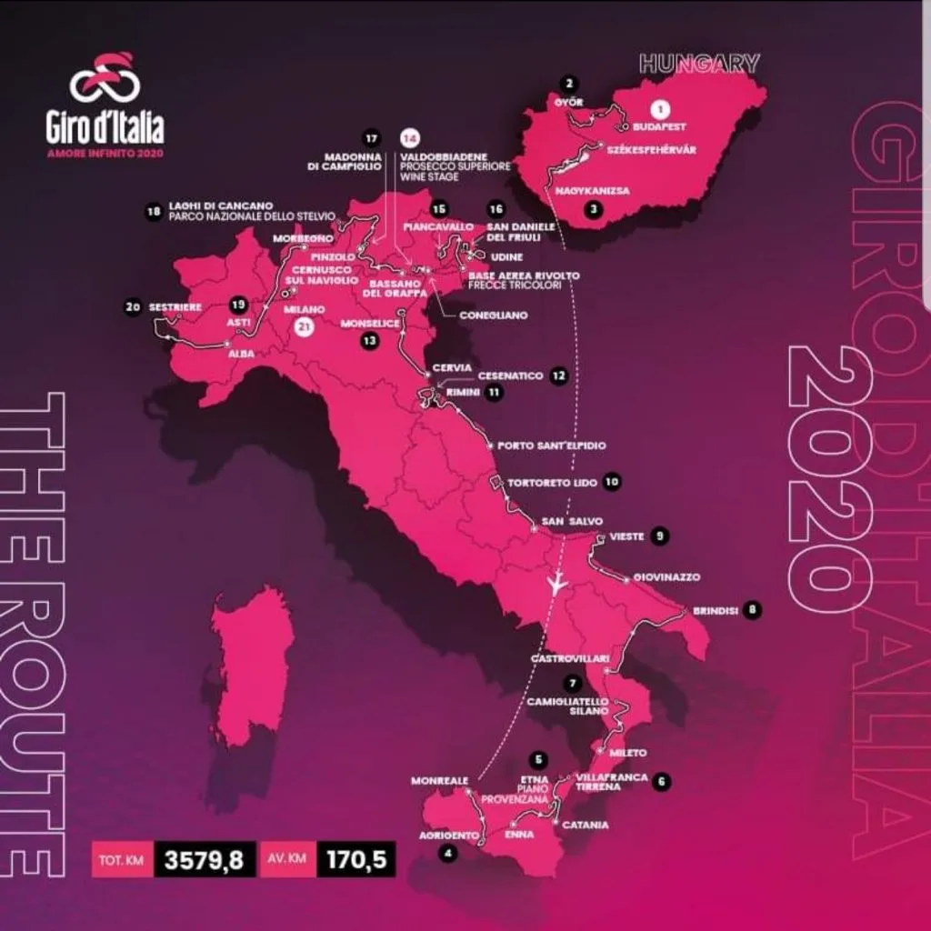 Recorrido del Giro d'Italia 2025